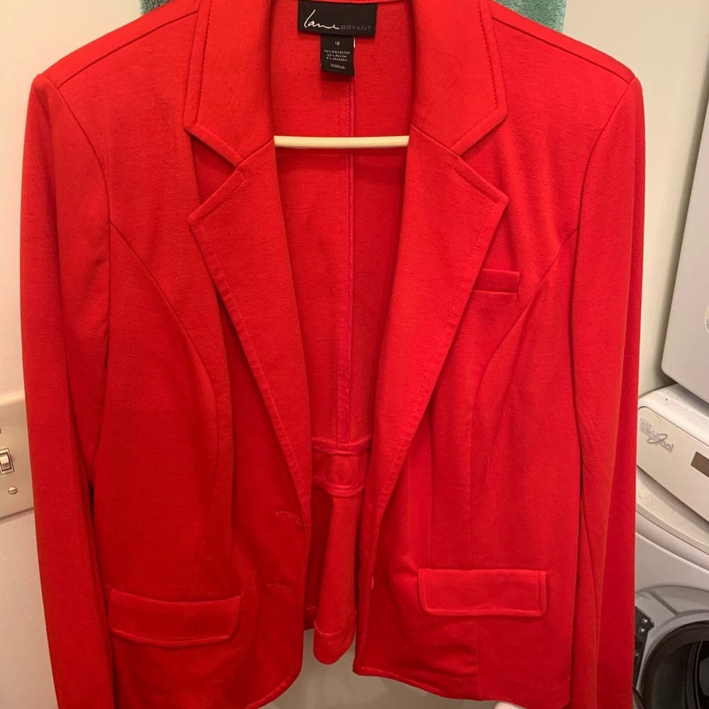 Knit Ponte Red/Orange Blazer